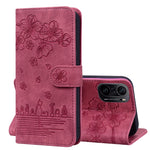 Custodia per telefono in pelle goffrata con gatto Sakura Cartoon, For Xiaomi Poco F4 GT, For Xiaomi Poco M3 / Redmi 9T Global, For Xiaomi Poco X3 / X3 NFC, For Xiaomi Redmi K40 / K40 Pro