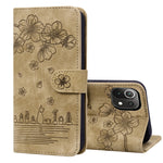 Custodia per telefono in pelle goffrata con gatto Sakura Cartoon, For Xiaomi Redmi Note 11 Pro 4G / 5G, For Xiaomi Poco M4 Pro 4G Global, For Xiaomi Poco M4 Pro 5G Global, For Xiaomi Mi 11 Lite 4G / 5G
