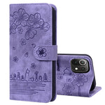 Custodia per telefono in pelle goffrata con gatto Sakura Cartoon, For Xiaomi Redmi Note 11 Pro 4G / 5G, For Xiaomi Poco M4 Pro 4G Global, For Xiaomi Poco M4 Pro 5G Global, For Xiaomi Mi 11 Lite 4G / 5G