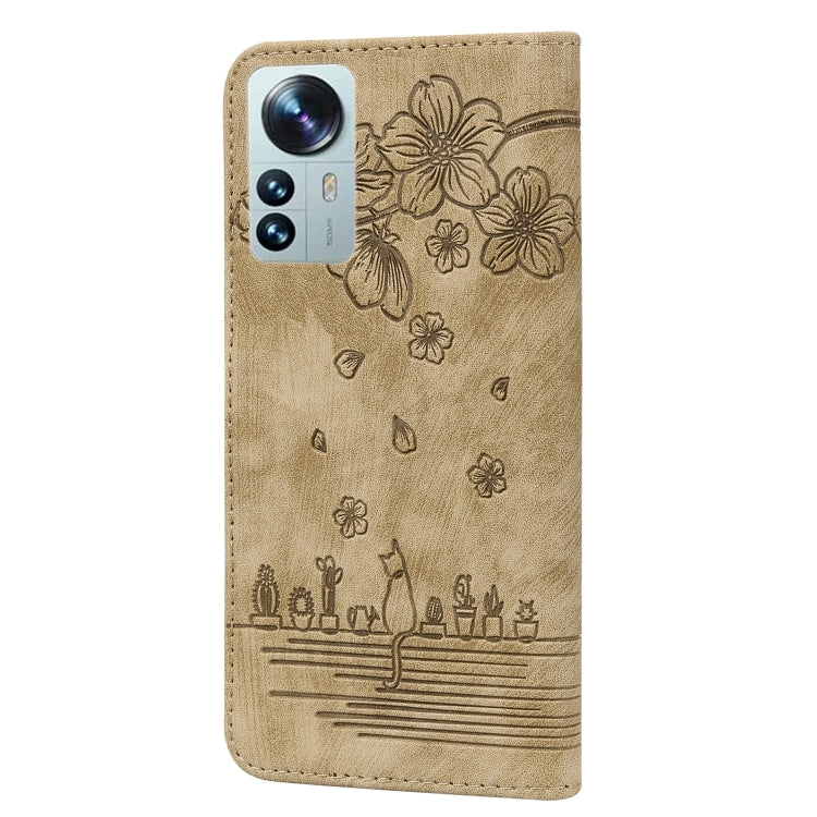 Custodia per telefono in pelle goffrata con gatto Sakura Cartoon, For Xiaomi 12 Pro / 12S Pro, For Xiaomi 12 / 12S / 12X, For Xiaomi Redmi Note 11 / Note 11S Global