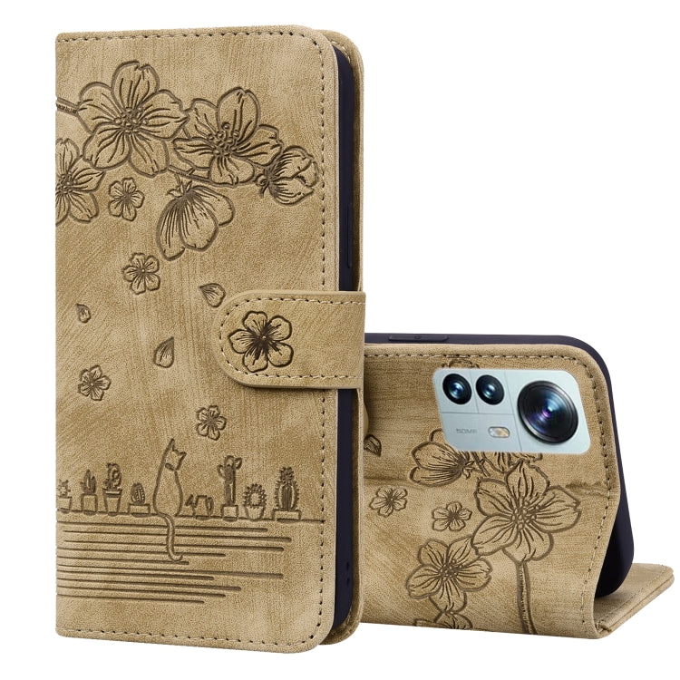Custodia per telefono in pelle goffrata con gatto Sakura Cartoon, For Xiaomi 12 Pro / 12S Pro, For Xiaomi 12 / 12S / 12X, For Xiaomi Redmi Note 11 / Note 11S Global