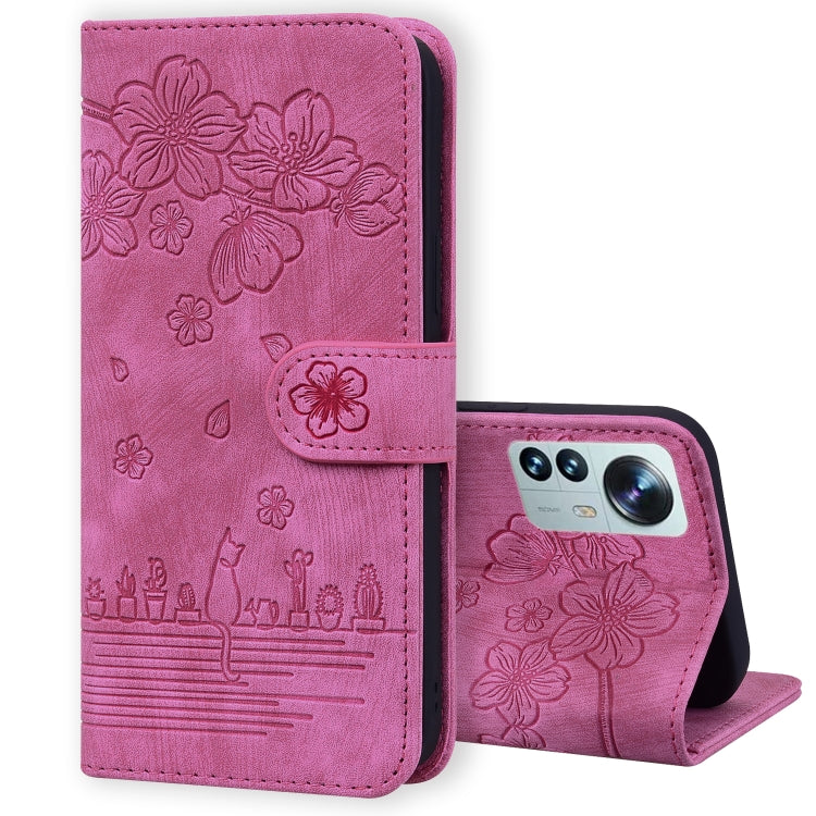 Custodia per telefono in pelle goffrata con gatto Sakura Cartoon, For Xiaomi 12 Pro / 12S Pro, For Xiaomi 12 / 12S / 12X, For Xiaomi Redmi Note 11 / Note 11S Global