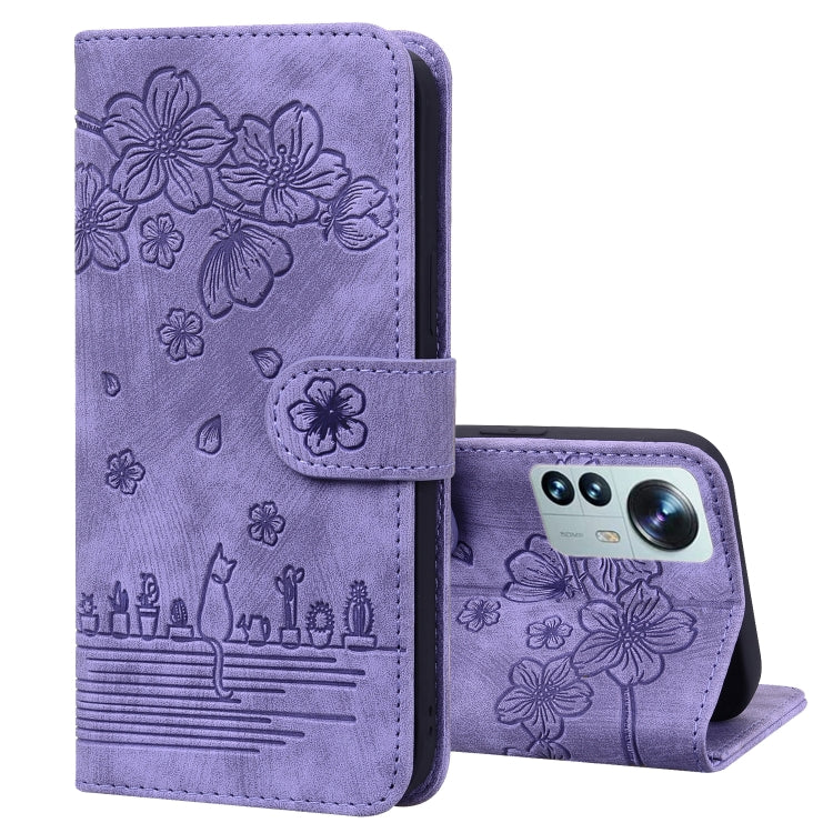 Custodia per telefono in pelle goffrata con gatto Sakura Cartoon, For Xiaomi 12 Pro / 12S Pro, For Xiaomi 12 / 12S / 12X, For Xiaomi Redmi Note 11 / Note 11S Global