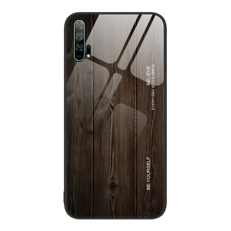Custodia protettiva in vetro con venature del legno, For Honor 9 Lite, For Honor 9X, For Honor 10, For Honor 20 Pro