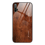 Custodia protettiva in vetro con venature del legno, For Honor 9 Lite, For Honor 9X, For Honor 10, For Honor 20 Pro
