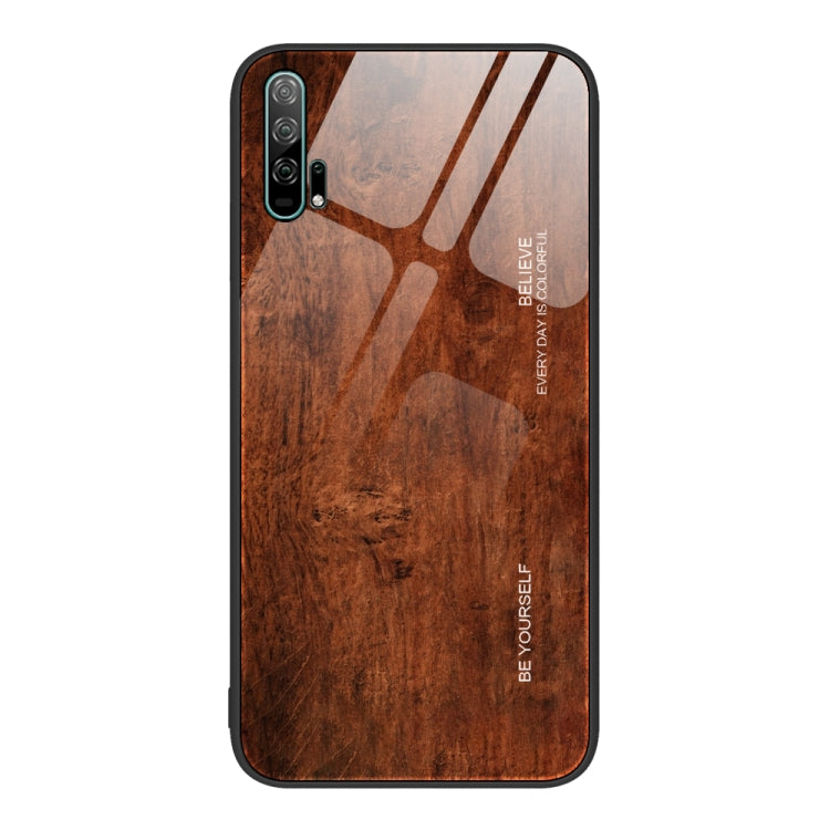 Custodia protettiva in vetro con venature del legno, For Honor 9 Lite, For Honor 9X, For Honor 10, For Honor 20 Pro