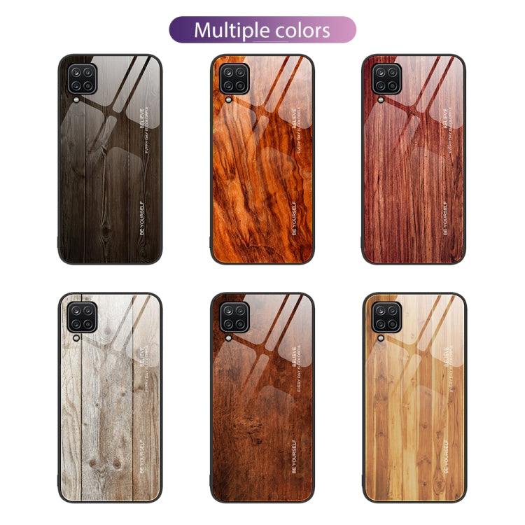 Custodia protettiva per telefono in vetro con venature del legno, For Samsung Galaxy A12 5G, For Samsung Galaxy A52, For Samsung Galaxy A53, For Samsung Galaxy M32