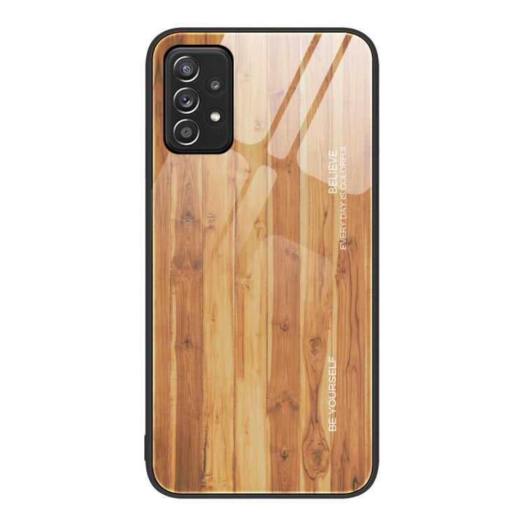 Custodia protettiva per telefono in vetro con venature del legno, For Samsung Galaxy A12 5G, For Samsung Galaxy A52, For Samsung Galaxy A53, For Samsung Galaxy M32