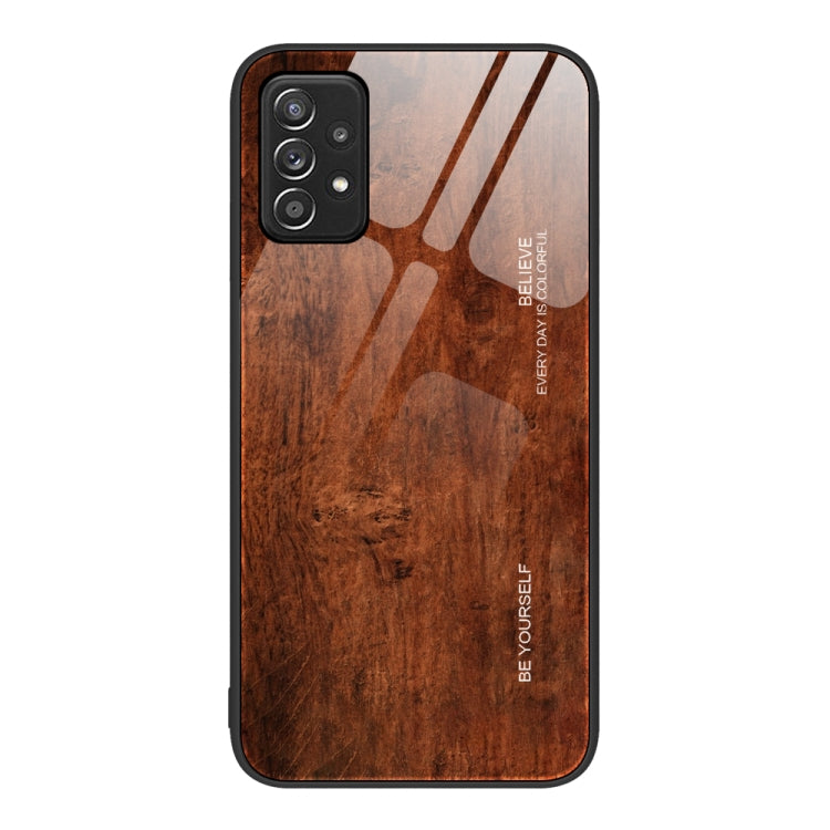 Custodia protettiva per telefono in vetro con venature del legno, For Samsung Galaxy A12 5G, For Samsung Galaxy A52, For Samsung Galaxy A53, For Samsung Galaxy M32