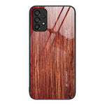 Custodia protettiva per telefono in vetro con venature del legno, For Samsung Galaxy A12 5G, For Samsung Galaxy A52, For Samsung Galaxy A53, For Samsung Galaxy M32