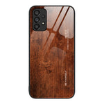 Custodia protettiva per telefono in vetro con venature del legno, For Samsung Galaxy A12 5G, For Samsung Galaxy A52, For Samsung Galaxy A53, For Samsung Galaxy M32