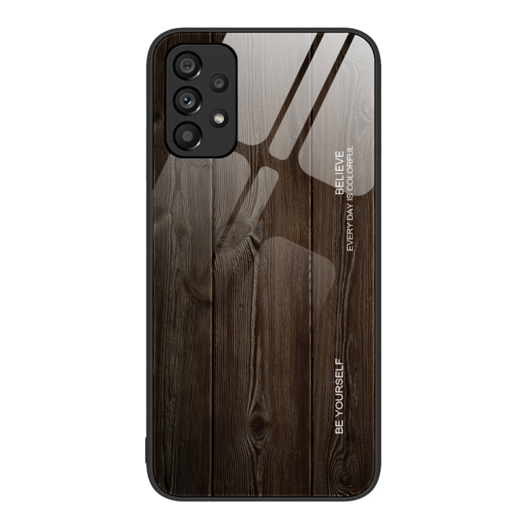 Custodia protettiva per telefono in vetro con venature del legno, For Samsung Galaxy A12 5G, For Samsung Galaxy A52, For Samsung Galaxy A53, For Samsung Galaxy M32