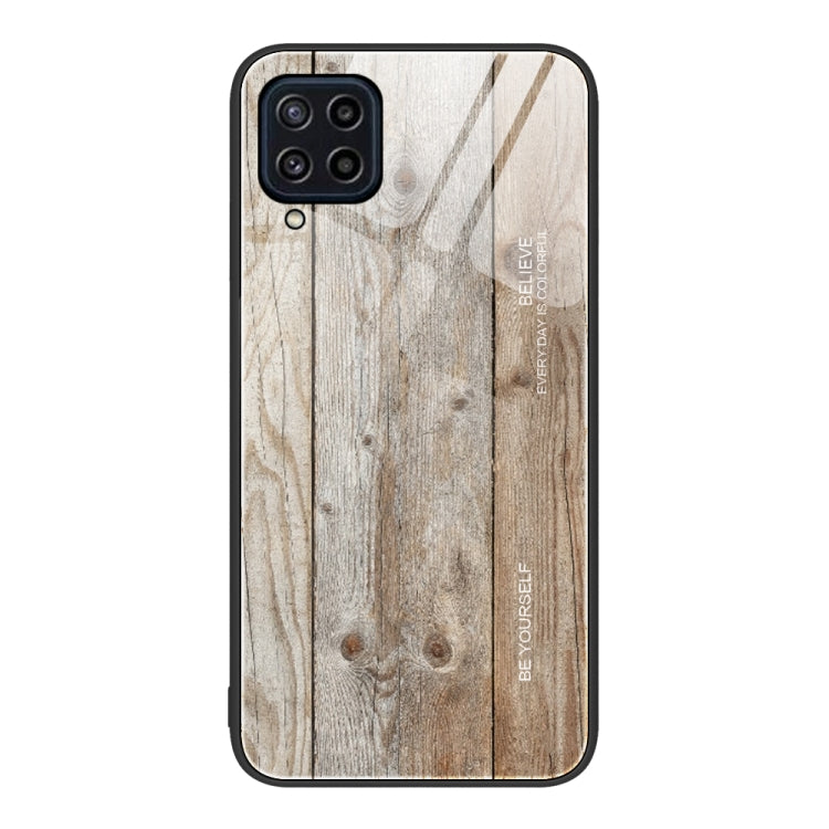 Custodia protettiva per telefono in vetro con venature del legno, For Samsung Galaxy A12 5G, For Samsung Galaxy A52, For Samsung Galaxy A53, For Samsung Galaxy M32