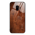 Custodia protettiva per telefono in vetro con venature del legno, For Samsung Galaxy M52 5G, For Samsung Galaxy S9+, For Samsung Galaxy S10+, For Samsung Galaxy S22+ 5G