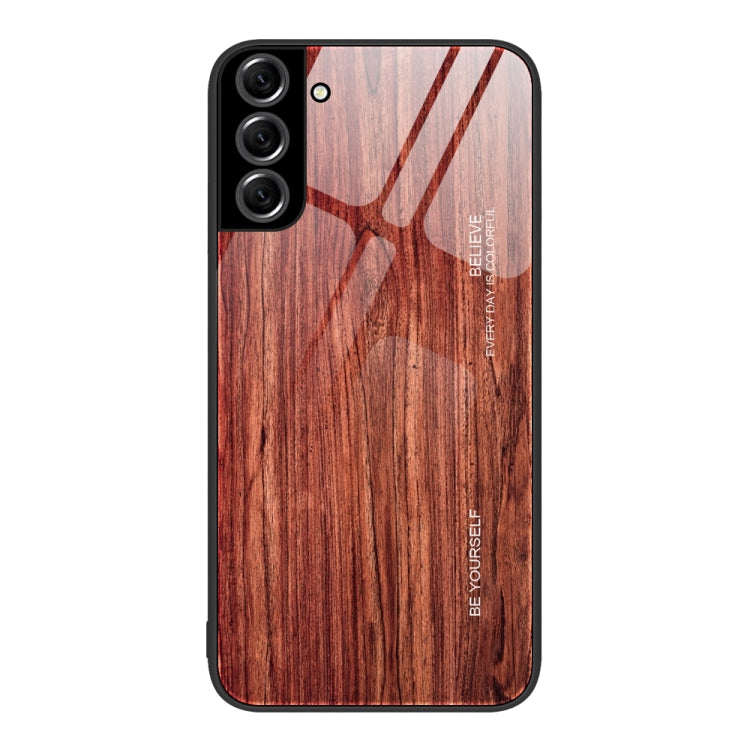 Custodia protettiva per telefono in vetro con venature del legno, For Samsung Galaxy M52 5G, For Samsung Galaxy S9+, For Samsung Galaxy S10+, For Samsung Galaxy S22+ 5G