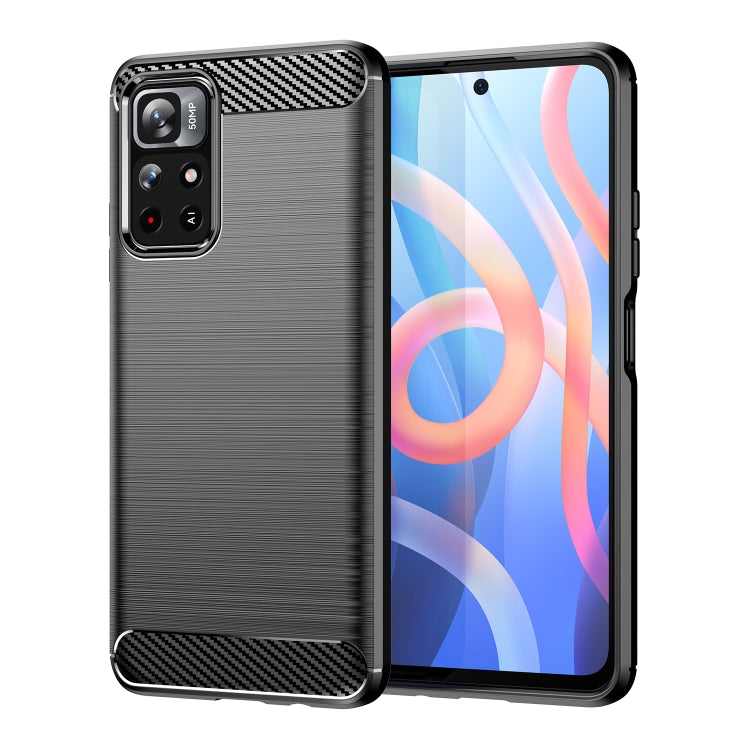 Custodia per telefono TPU in fibra di carbonio con trama spazzolata, For Xiaomi Poco M3 Pro 5G, For Xiaomi Poco X3 GT, For Xiaomi Poco X4 NFC 5G, For Xiaomi Poco M4 Pro 5G, For Xiaomi Poco F4, For Xiaomi Poco X4 Pro 5G, For Xiaomi Poco M4 Pro