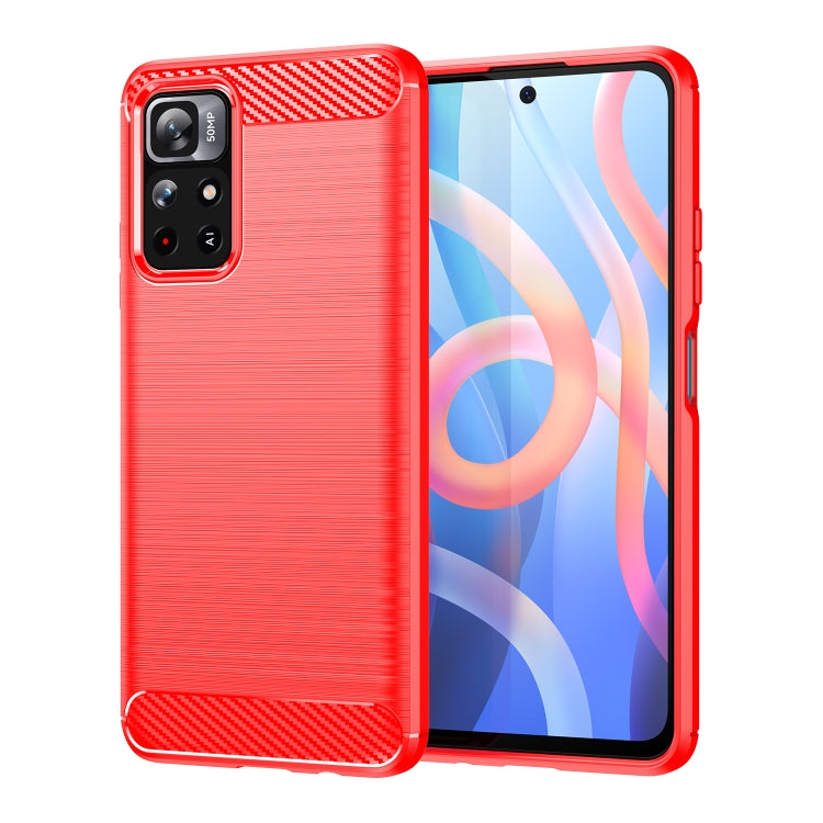 Custodia per telefono TPU in fibra di carbonio con trama spazzolata, For Xiaomi Poco M3 Pro 5G, For Xiaomi Poco X3 GT, For Xiaomi Poco X4 NFC 5G, For Xiaomi Poco M4 Pro 5G, For Xiaomi Poco F4, For Xiaomi Poco X4 Pro 5G, For Xiaomi Poco M4 Pro