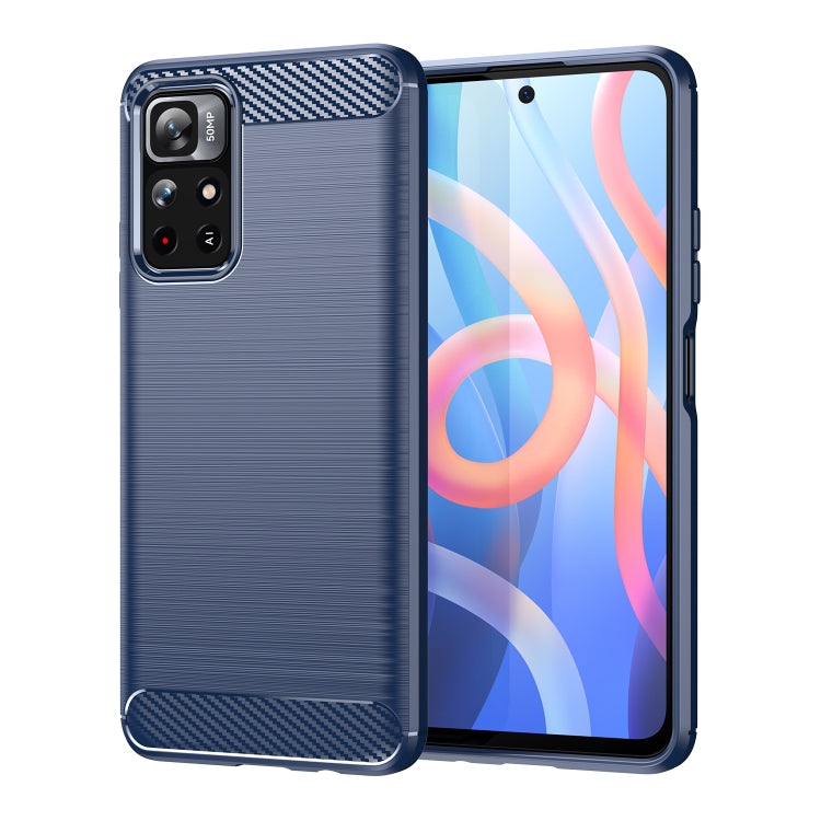 Custodia per telefono TPU in fibra di carbonio con trama spazzolata, For Xiaomi Poco M3 Pro 5G, For Xiaomi Poco X3 GT, For Xiaomi Poco X4 NFC 5G, For Xiaomi Poco M4 Pro 5G, For Xiaomi Poco F4, For Xiaomi Poco X4 Pro 5G, For Xiaomi Poco M4 Pro