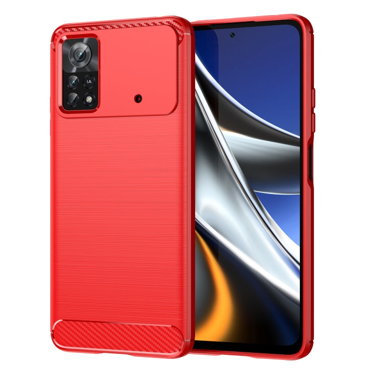 Custodia per telefono TPU in fibra di carbonio con trama spazzolata, For Xiaomi Poco M3 Pro 5G, For Xiaomi Poco X3 GT, For Xiaomi Poco X4 NFC 5G, For Xiaomi Poco M4 Pro 5G, For Xiaomi Poco F4, For Xiaomi Poco X4 Pro 5G, For Xiaomi Poco M4 Pro