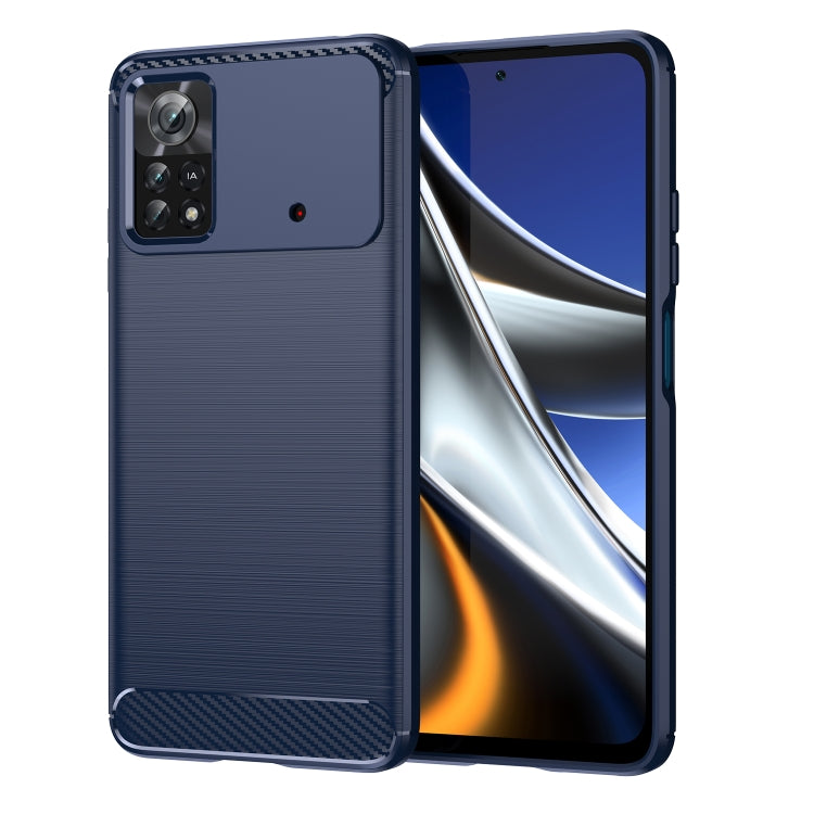 Custodia per telefono TPU in fibra di carbonio con trama spazzolata, For Xiaomi Poco M3 Pro 5G, For Xiaomi Poco X3 GT, For Xiaomi Poco X4 NFC 5G, For Xiaomi Poco M4 Pro 5G, For Xiaomi Poco F4, For Xiaomi Poco X4 Pro 5G, For Xiaomi Poco M4 Pro