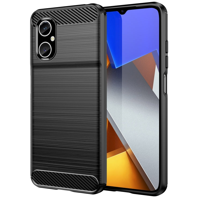 Custodia per telefono TPU in fibra di carbonio con trama spazzolata, For Xiaomi Poco M4 5G, For Xiaomi Poco X4 GT