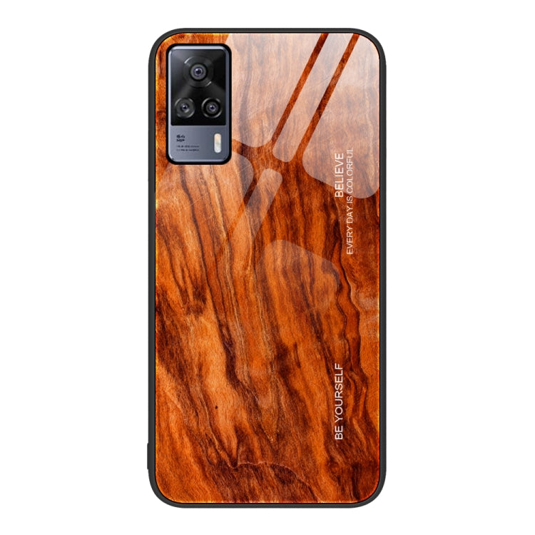Custodia protettiva in vetro con venature del legno, For Realme 7, For vivo S9e, For vivo S9, For vivo S10, For vivo V15, For vivo V21
