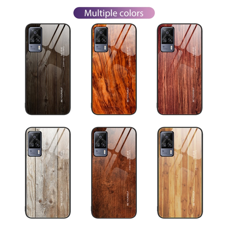 Custodia protettiva in vetro con venature del legno, For Realme 7, For vivo S9e, For vivo S9, For vivo S10, For vivo V15, For vivo V21