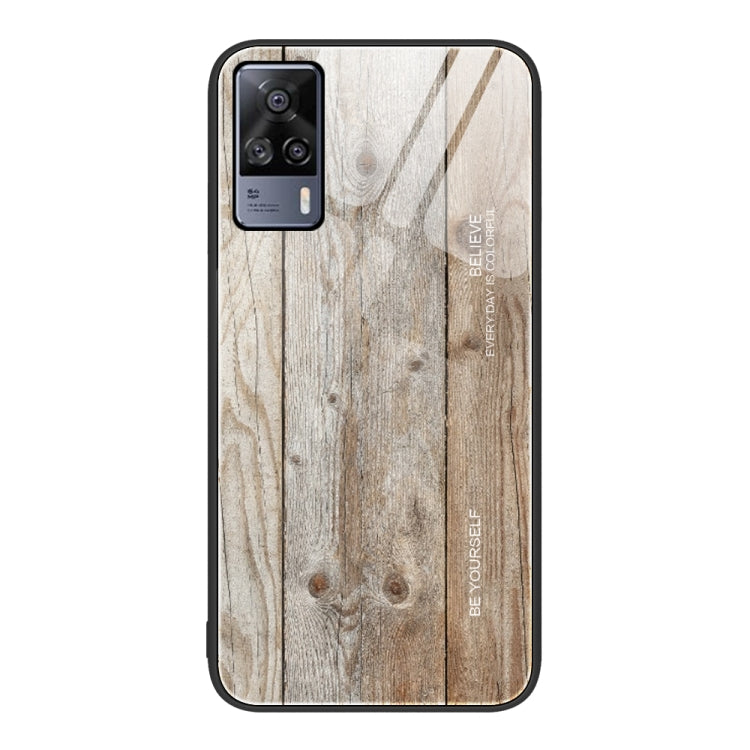 Custodia protettiva in vetro con venature del legno, For Realme 7, For vivo S9e, For vivo S9, For vivo S10, For vivo V15, For vivo V21