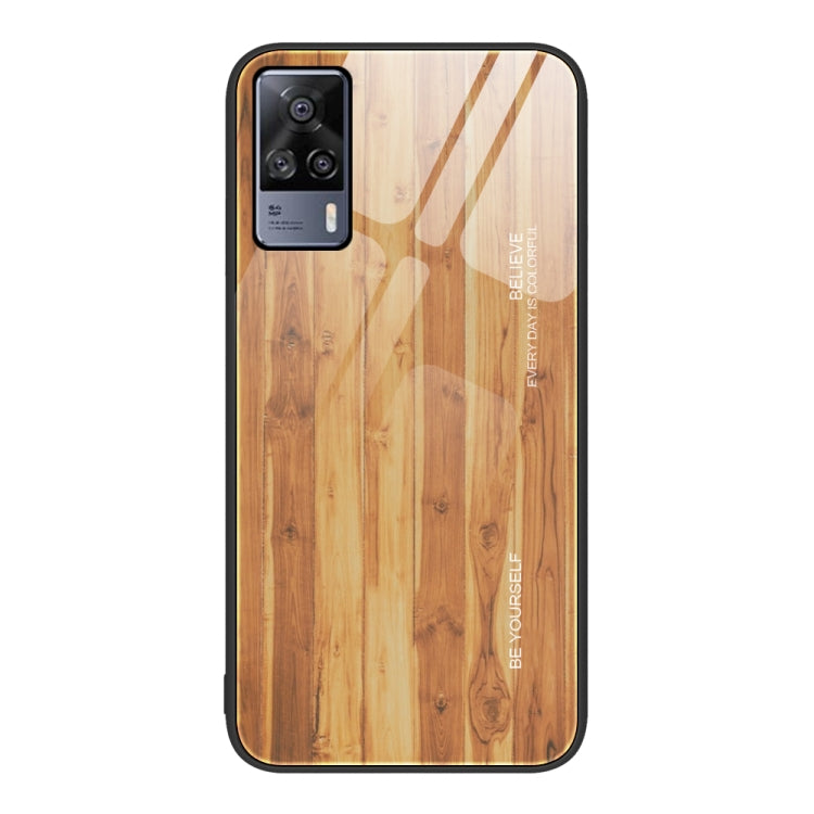 Custodia protettiva in vetro con venature del legno, For Realme 7, For vivo S9e, For vivo S9, For vivo S10, For vivo V15, For vivo V21