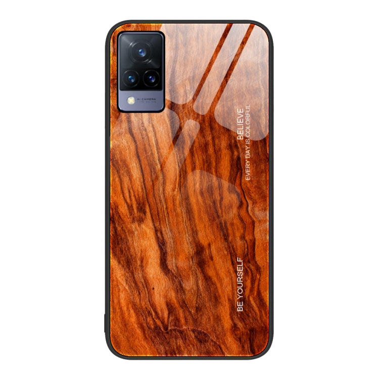 Custodia protettiva in vetro con venature del legno, For Realme 7, For vivo S9e, For vivo S9, For vivo S10, For vivo V15, For vivo V21