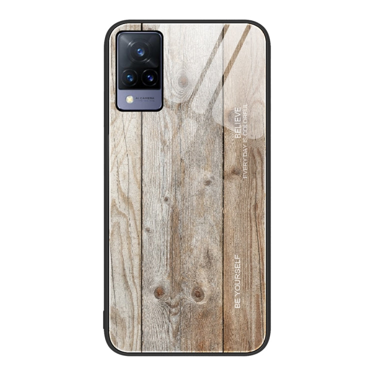 Custodia protettiva in vetro con venature del legno, For Realme 7, For vivo S9e, For vivo S9, For vivo S10, For vivo V15, For vivo V21
