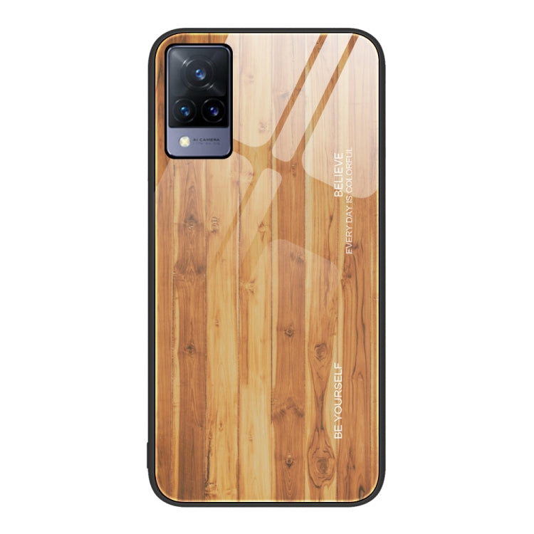 Custodia protettiva in vetro con venature del legno, For Realme 7, For vivo S9e, For vivo S9, For vivo S10, For vivo V15, For vivo V21