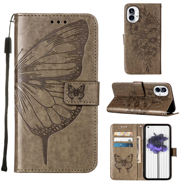 Custodia per telefono in pelle con farfalla goffrata, For Nothing Phone 1