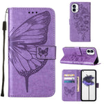 Custodia per telefono in pelle con farfalla goffrata, For Nothing Phone 1