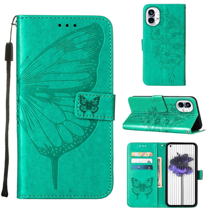 Custodia per telefono in pelle con farfalla goffrata, For Nothing Phone 1