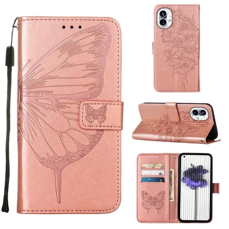Custodia per telefono in pelle con farfalla goffrata, For Nothing Phone 1