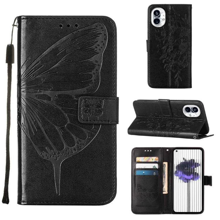 Custodia per telefono in pelle con farfalla goffrata, For Nothing Phone 1