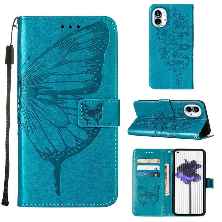 Custodia per telefono in pelle con farfalla goffrata, For Nothing Phone 1