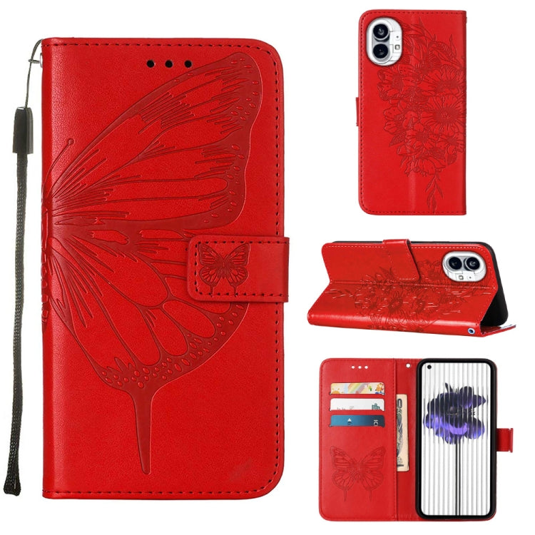 Custodia per telefono in pelle con farfalla goffrata, For Nothing Phone 1