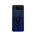 Custodia per telefono PU texture mucca gialla con anello, For Samsung Galaxy Z Flip4