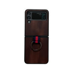 Custodia per telefono PU texture mucca gialla con anello, For Samsung Galaxy Z Flip4