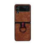 Marocco Texture PU + TPU + PC Custodia per telefono antiurto con anello, For Samsung Galaxy Z Flip4