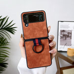 Marocco Texture PU + TPU + PC Custodia per telefono antiurto con anello, For Samsung Galaxy Z Flip4