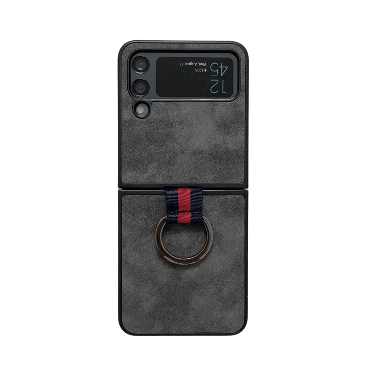 Marocco Texture PU + TPU + PC Custodia per telefono antiurto con anello, For Samsung Galaxy Z Flip4