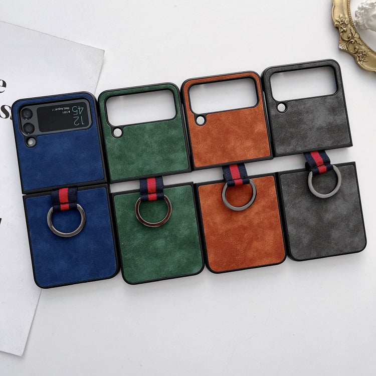 Marocco Texture PU + TPU + PC Custodia per telefono antiurto con anello, For Samsung Galaxy Z Flip4