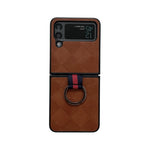 Cassa del telefono dell'unità di elaborazione del plaid del tessuto con l'anello, For Samsung Galaxy Z Flip4