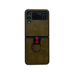 Cassa del telefono dell'unità di elaborazione del plaid del tessuto con l'anello, For Samsung Galaxy Z Flip4