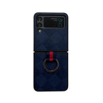 Cassa del telefono dell'unità di elaborazione del plaid del tessuto con l'anello, For Samsung Galaxy Z Flip4