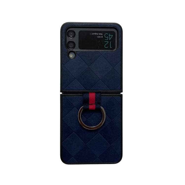 Cassa del telefono dell'unità di elaborazione del plaid del tessuto con l'anello, For Samsung Galaxy Z Flip4