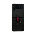 Cassa del telefono dell'unità di elaborazione del plaid del tessuto con l'anello, For Samsung Galaxy Z Flip4